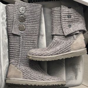 Grey knitted uggs